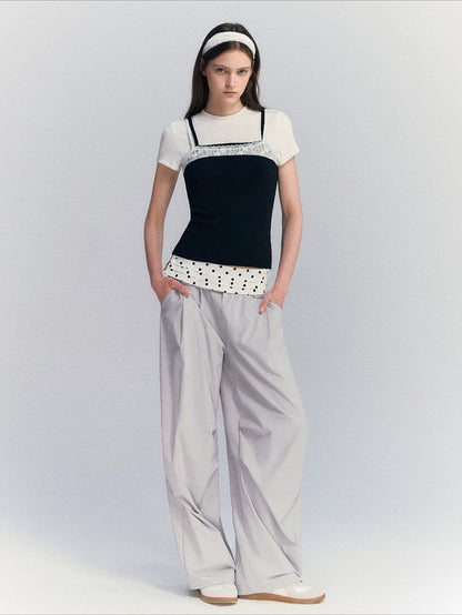 Lace Contrast Tee