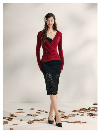 Embroidered Lace Fishtail Dress
