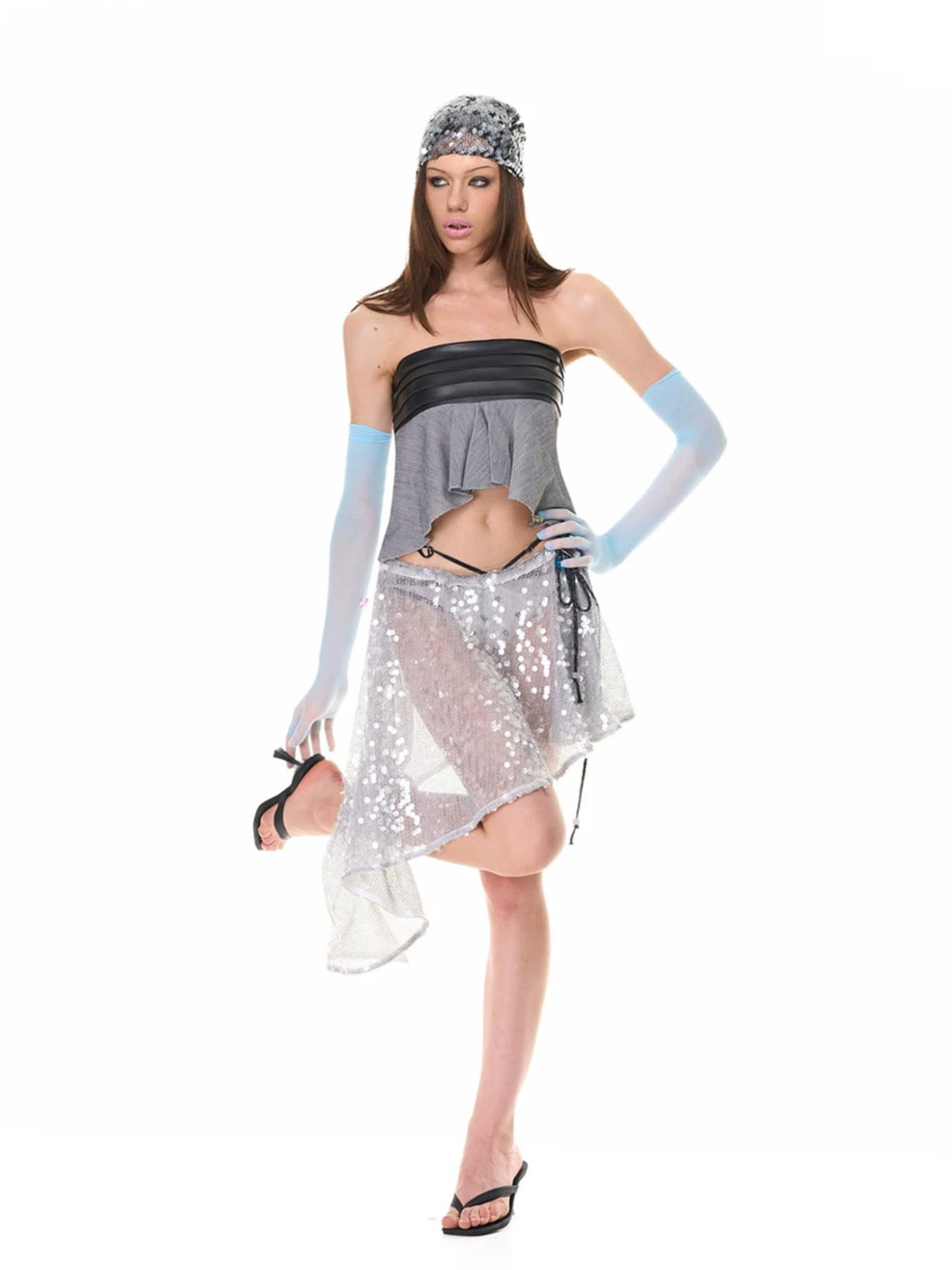 Pleated Organza Two-Piece Set