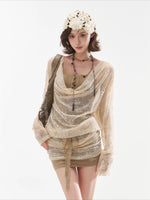 Apricot Lace Layered Bodycon Dress