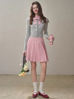 Mint & Strawberry Check Halter Dress