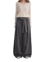 Crochet Belt Pleated Trousers