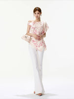 Island Print One Shoulder Top