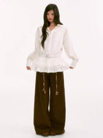 Vintage Brown Wide-Leg Pants