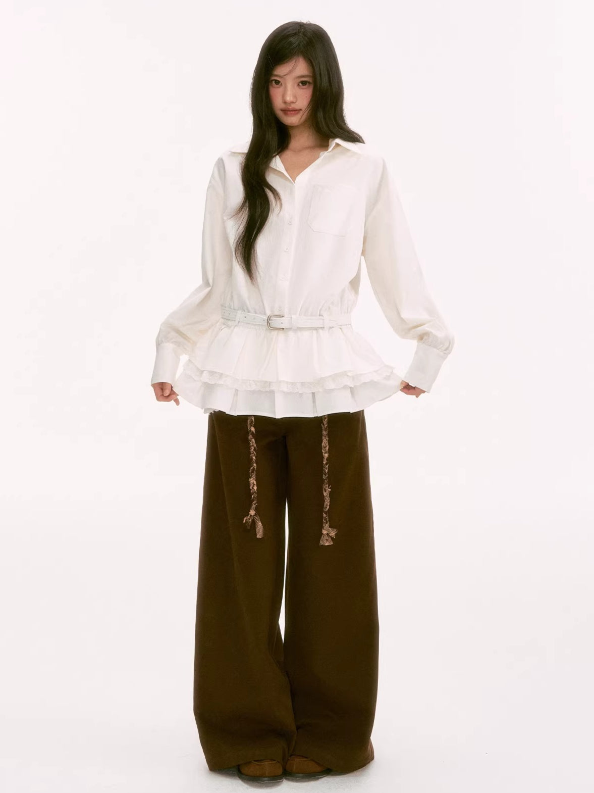Vintage Brown Wide-Leg Pants