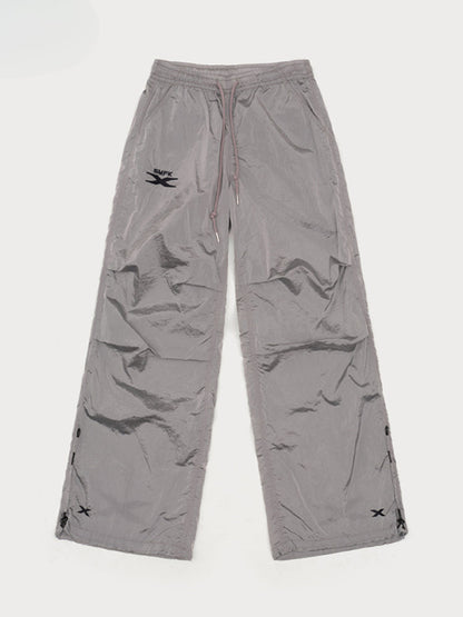 Embroidered Ultra-Light Wide-Leg Workout Pants