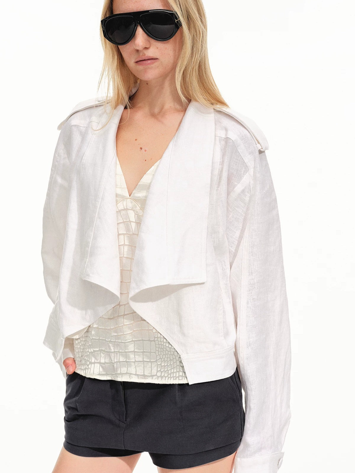 Linen Cropped Jacket