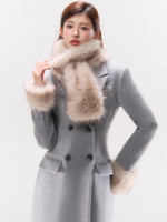 Wool-Blend Hourglass Double-Breasted Coat