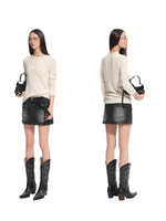 Black & Blue Cable-Knit Sweater