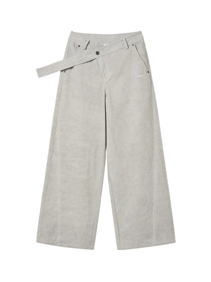 Wheat Washed Wide-Leg Pants