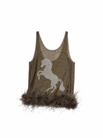 Ostrich Hem Mesh Tank
