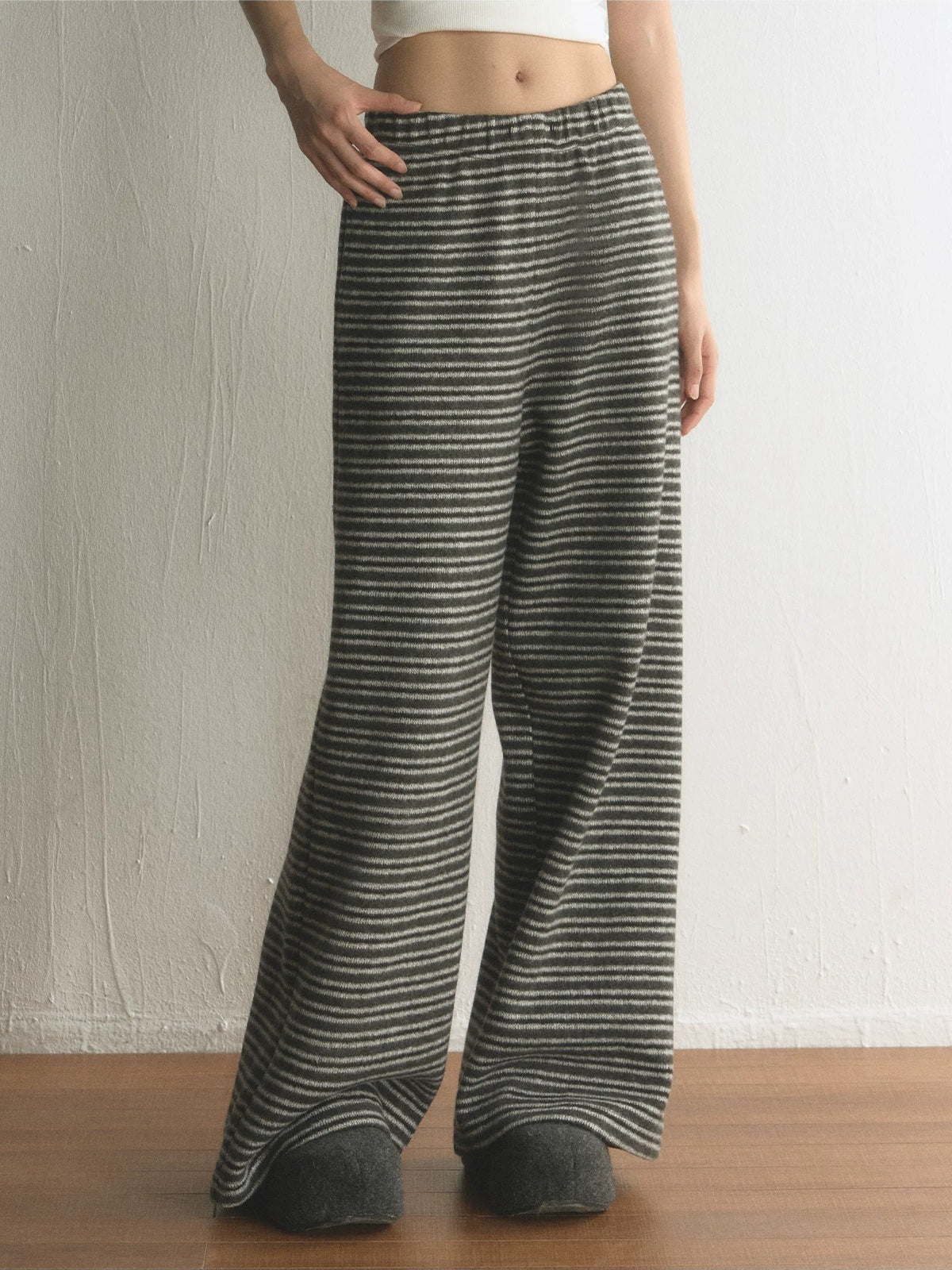 Striped High Waisted Wide Leg Pants