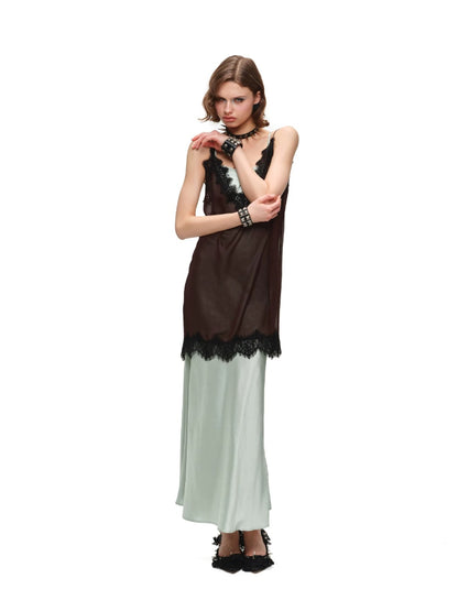 Layered Lace Chiffon Dress