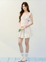 Pink & Blue Layered Ruffle Tee