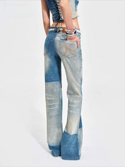 Equestrian Colorblock Straight Jeans