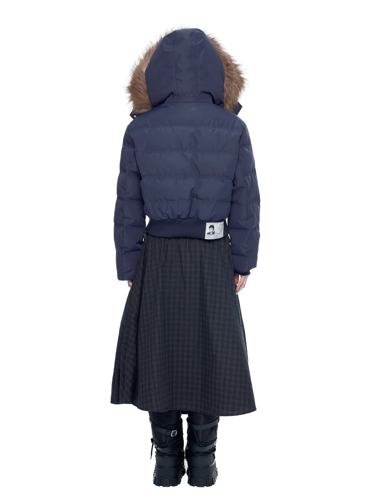 Fur Collar Hooded Cropped Down