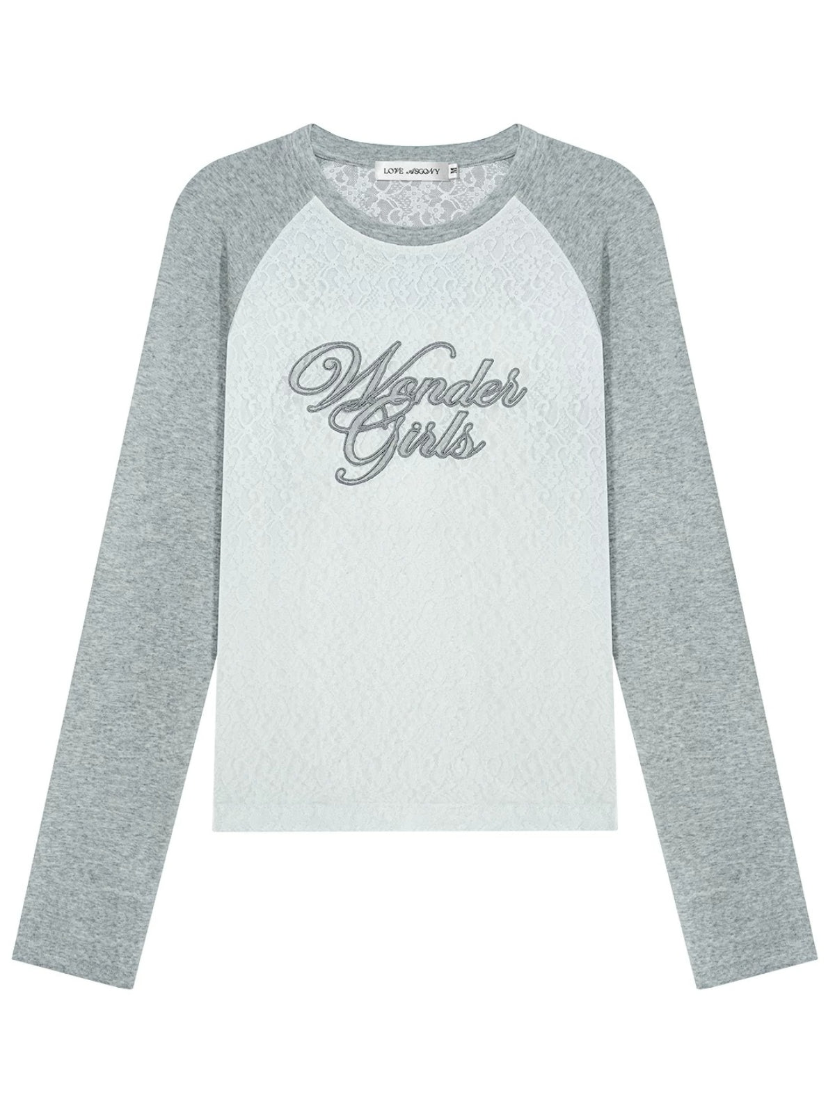 Retro Lace Embroidered Raglan Top
