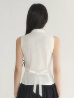 White Metal-Button Vest