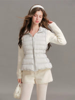 Drawstring Waist Hooded Down Vest