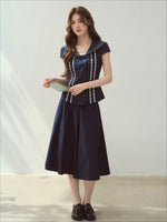 "Island Poetry" Sailor Collar Shirt Set