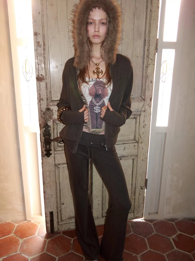 Studded Batwing Hoodie Set