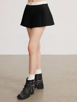 Pleated Mock-Layer Skirt