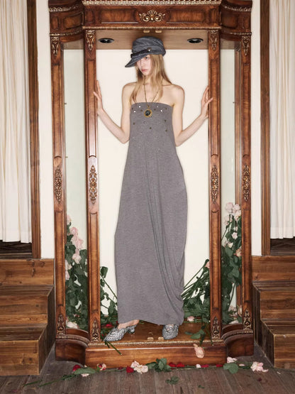 Studded Bustier Maxi Dress