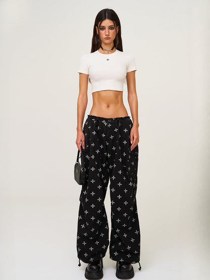 All-Over Print Tie-Dye Sports Paratrooper Pants