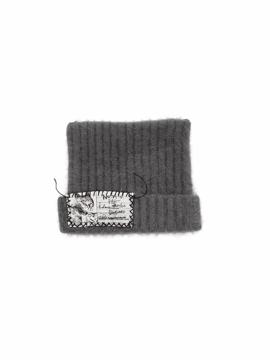 Knitted Cat-Ear Beanie with Hand-Stitched Label