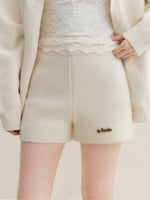 Beige Hoodie Knit Three-Piece Set