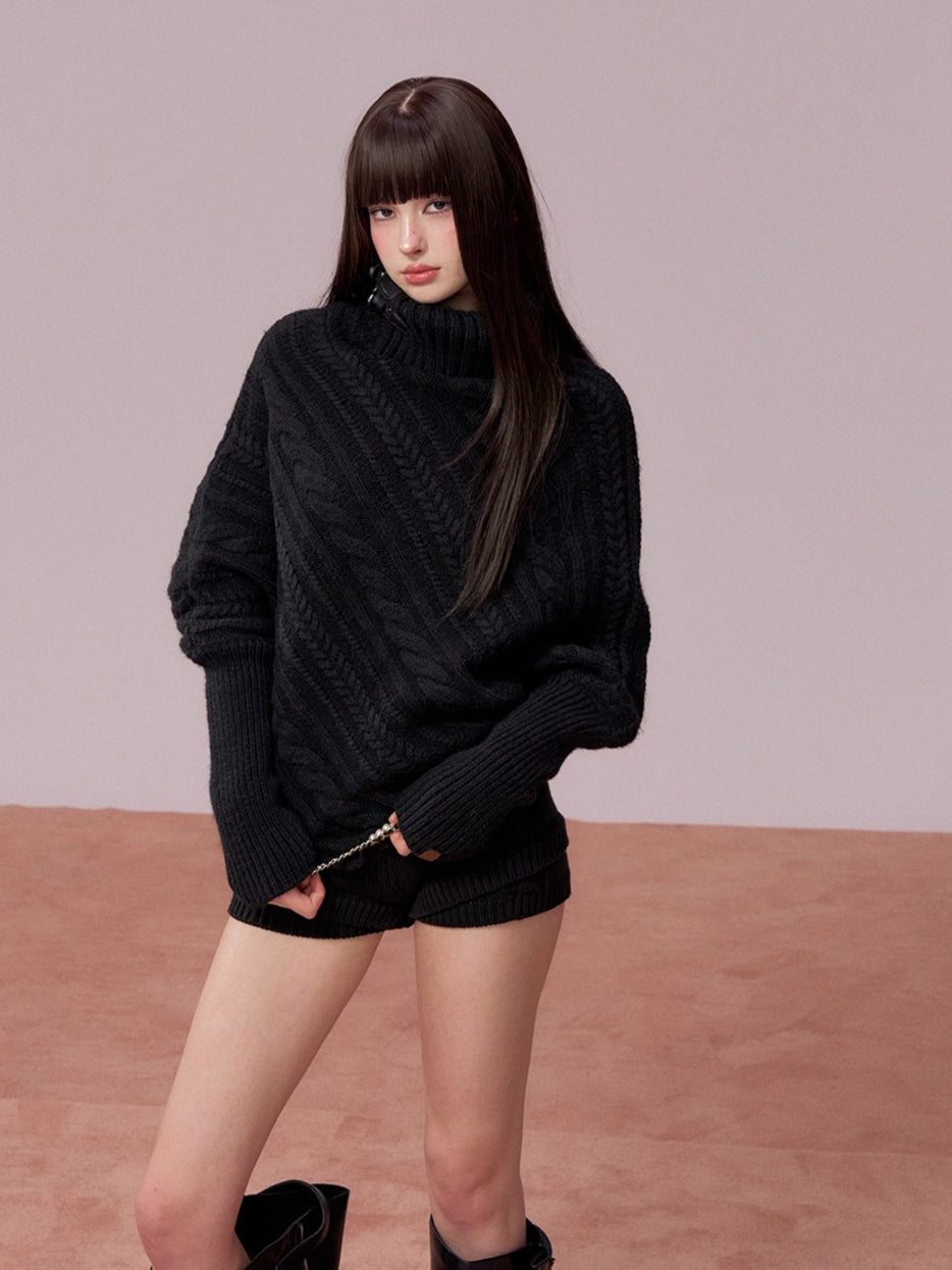 Oversized Cowl Neck Cape Sweater