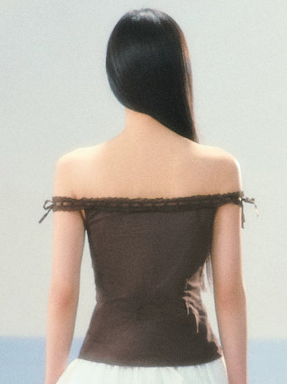 Lace Off-Shoulder Corset Top