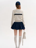 Beige Sailor Cardigan Set