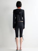 Hooded Drawstring Short Coat