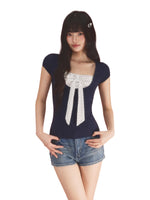 Bow Polka Dot Top