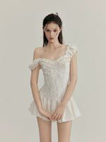 Jacquard Ruffle Mini Dress