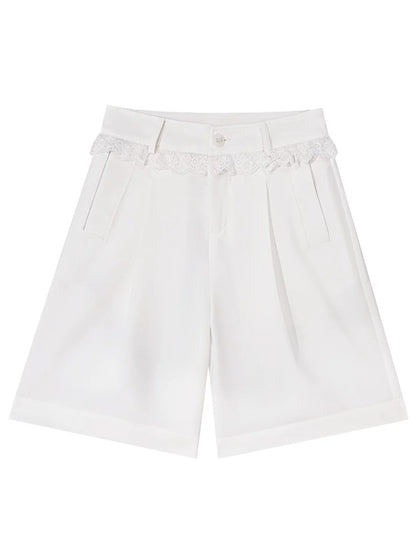 Lace Waist Bermuda Shorts