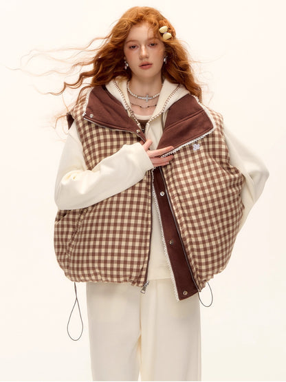 Reversible Check Lace Vest