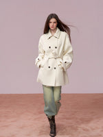 Fur Collar Cape-Style Wool Coat