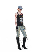 Distressed Slim Straight Jeans