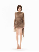 Asymmetric Mesh Knit Dress