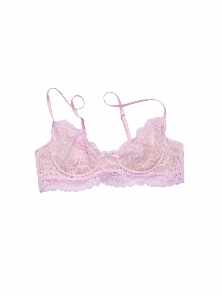 Lace Mesh Soft-Wire Bra