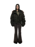 Vintage Hooded Fur Collar Down
