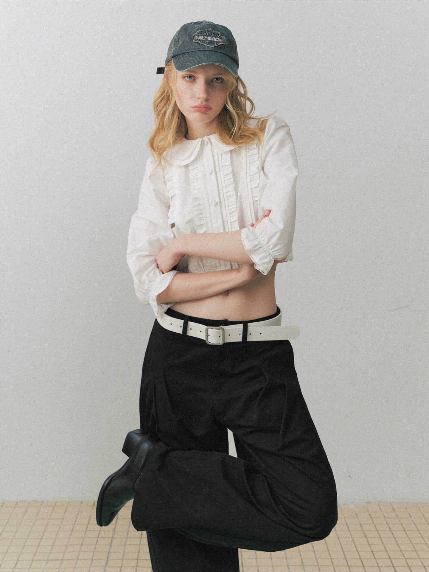 Double Collar Lace Blouse