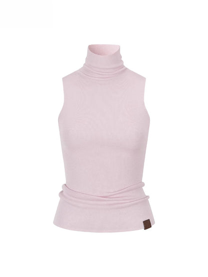 High Neck Sleeveless Knit Top