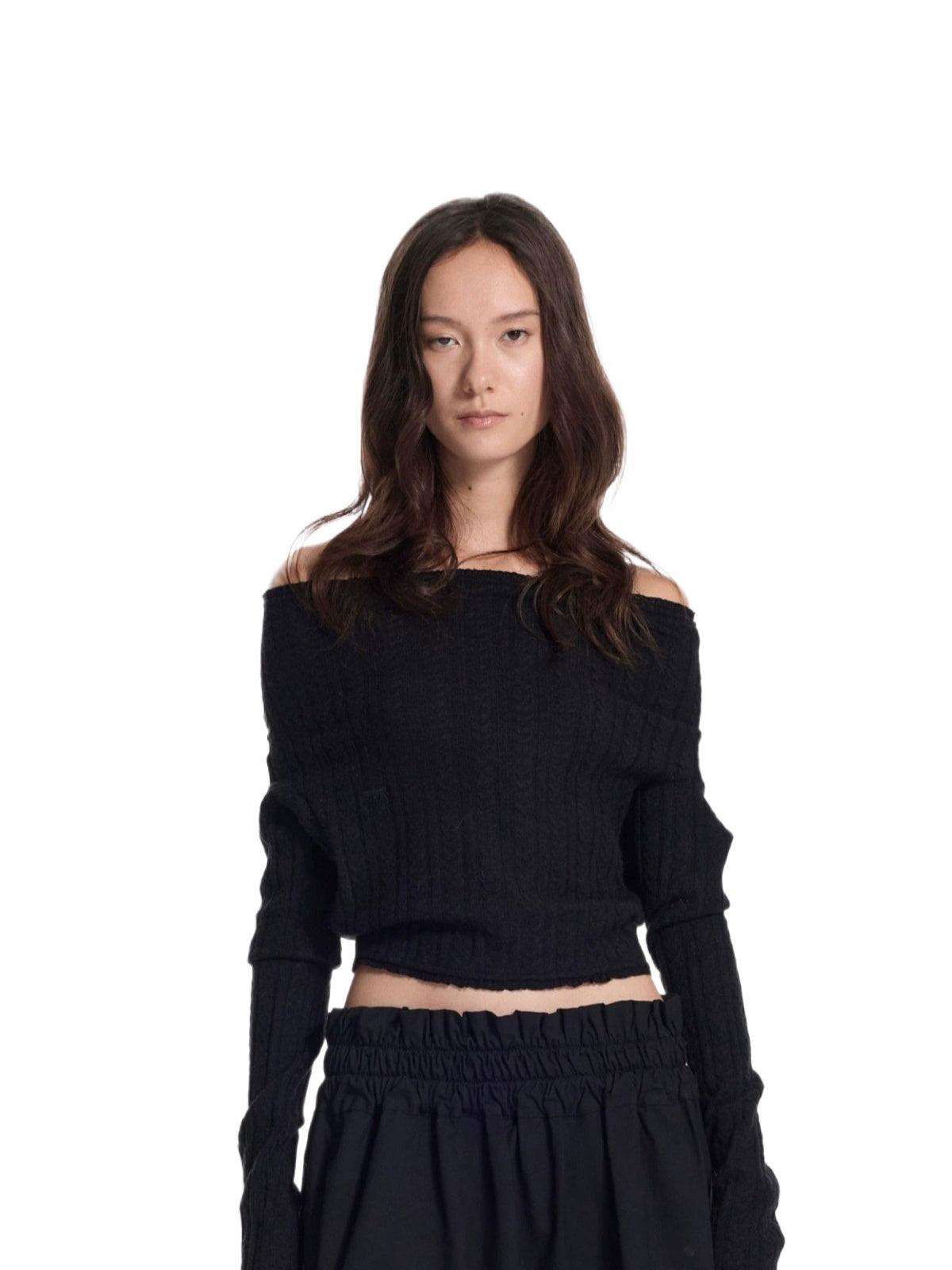 Reversible Cable Knit Embroidered Top