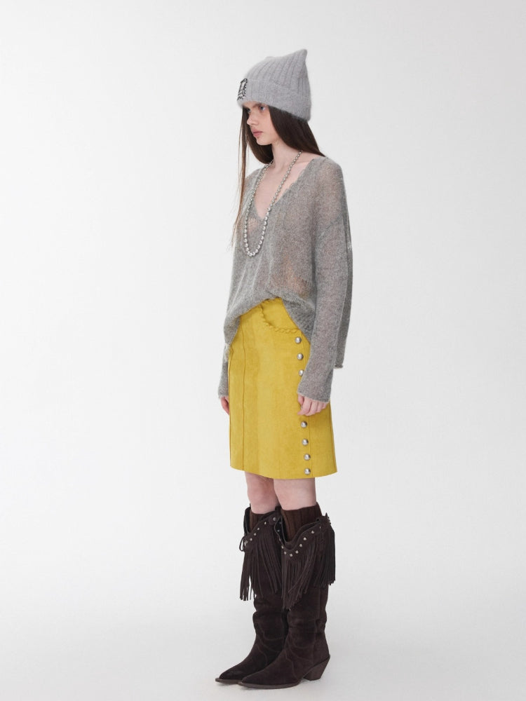 Mohair Star Cutout Sweater