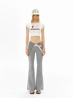 DeD-moji Foldover Flared Knit Yoga Pants