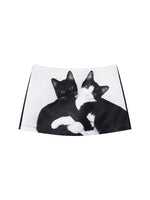 Cat Print A-Line Skirt