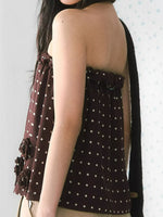 Polka Dot Tie Bandeau Top